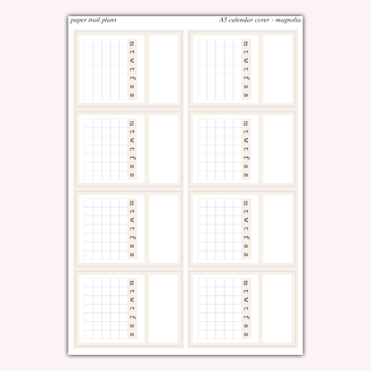 A5 Calendar Covers