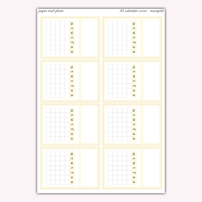 A5 Calendar Covers