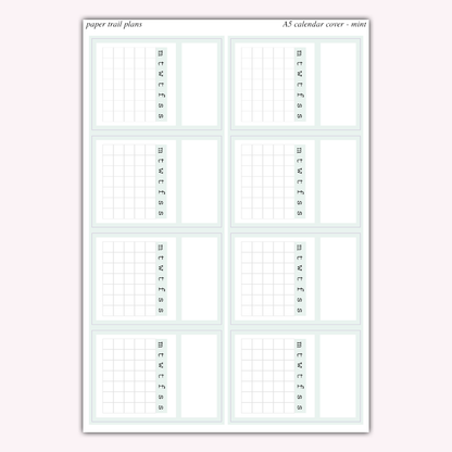 A5 Calendar Covers