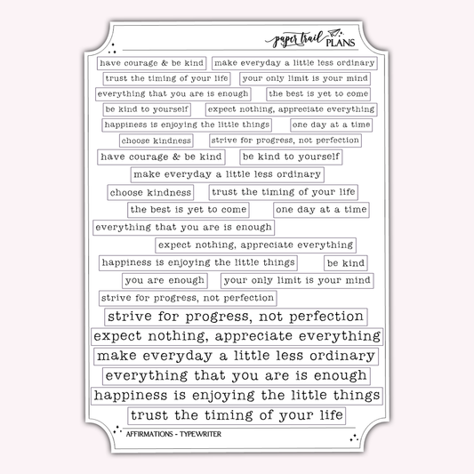 Affirmations - Typewriter