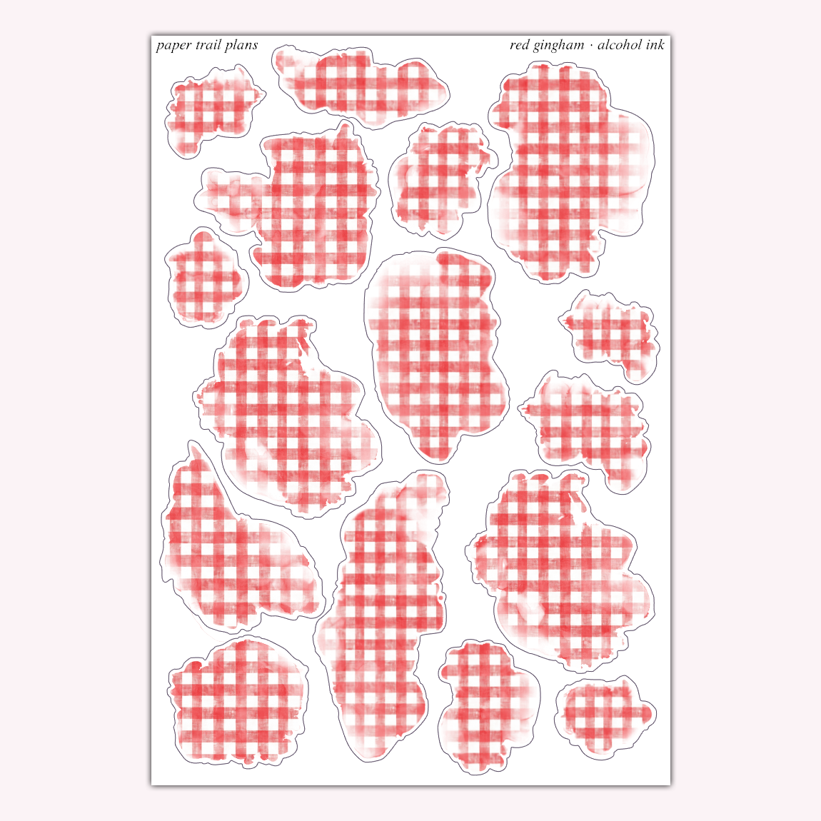Alcohol Ink - Red Gingham