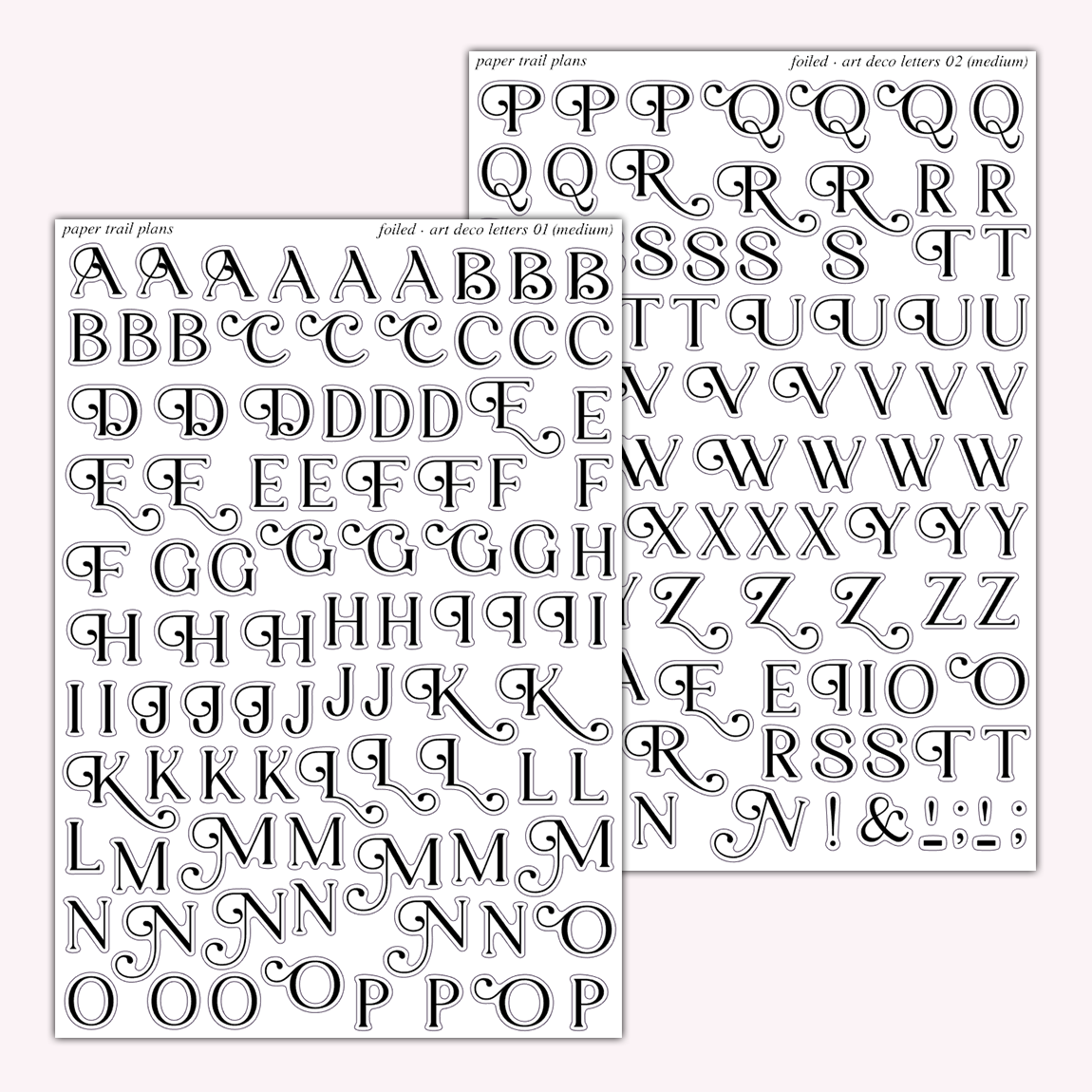 Art Deco Letters (Medium) - Foiled