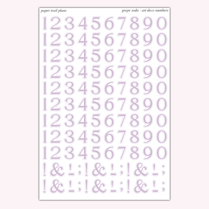Art Deco Numbers - Summer '26 Palette