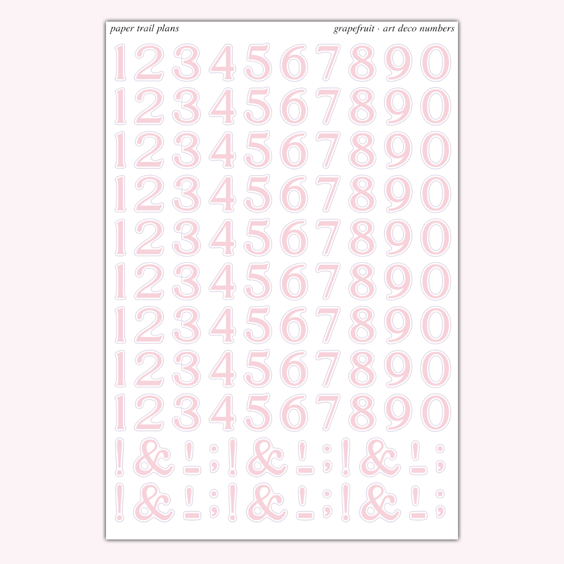 Art Deco Numbers - Summer '26 Palette