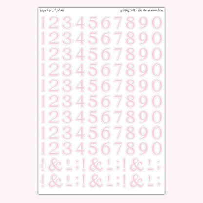 Art Deco Numbers - Summer '26 Palette