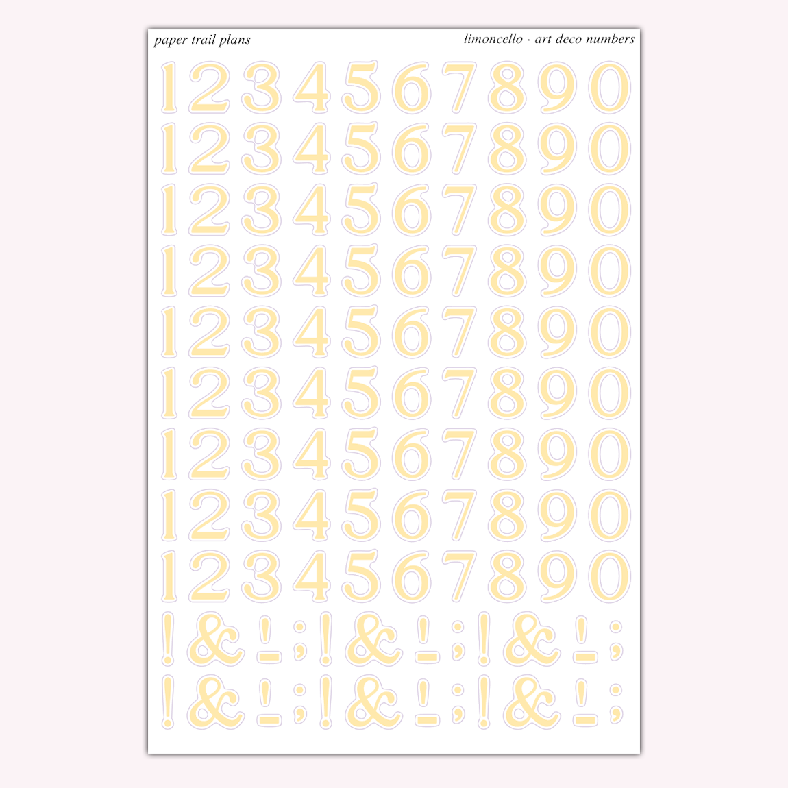 Art Deco Numbers - Summer '26 Palette