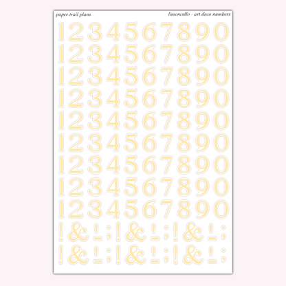 Art Deco Numbers - Summer '26 Palette