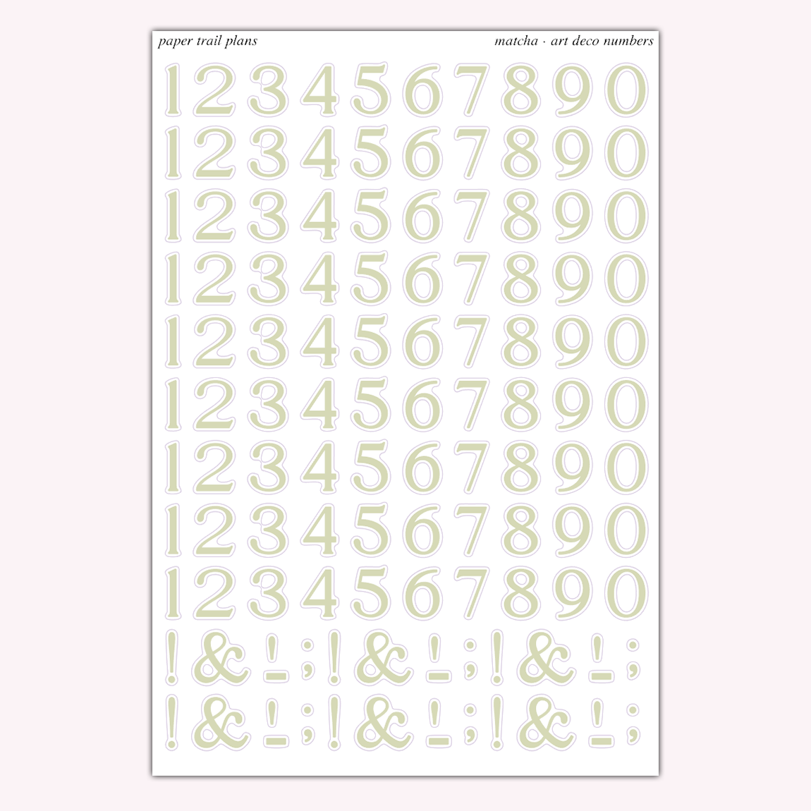 Art Deco Numbers - Summer '26 Palette