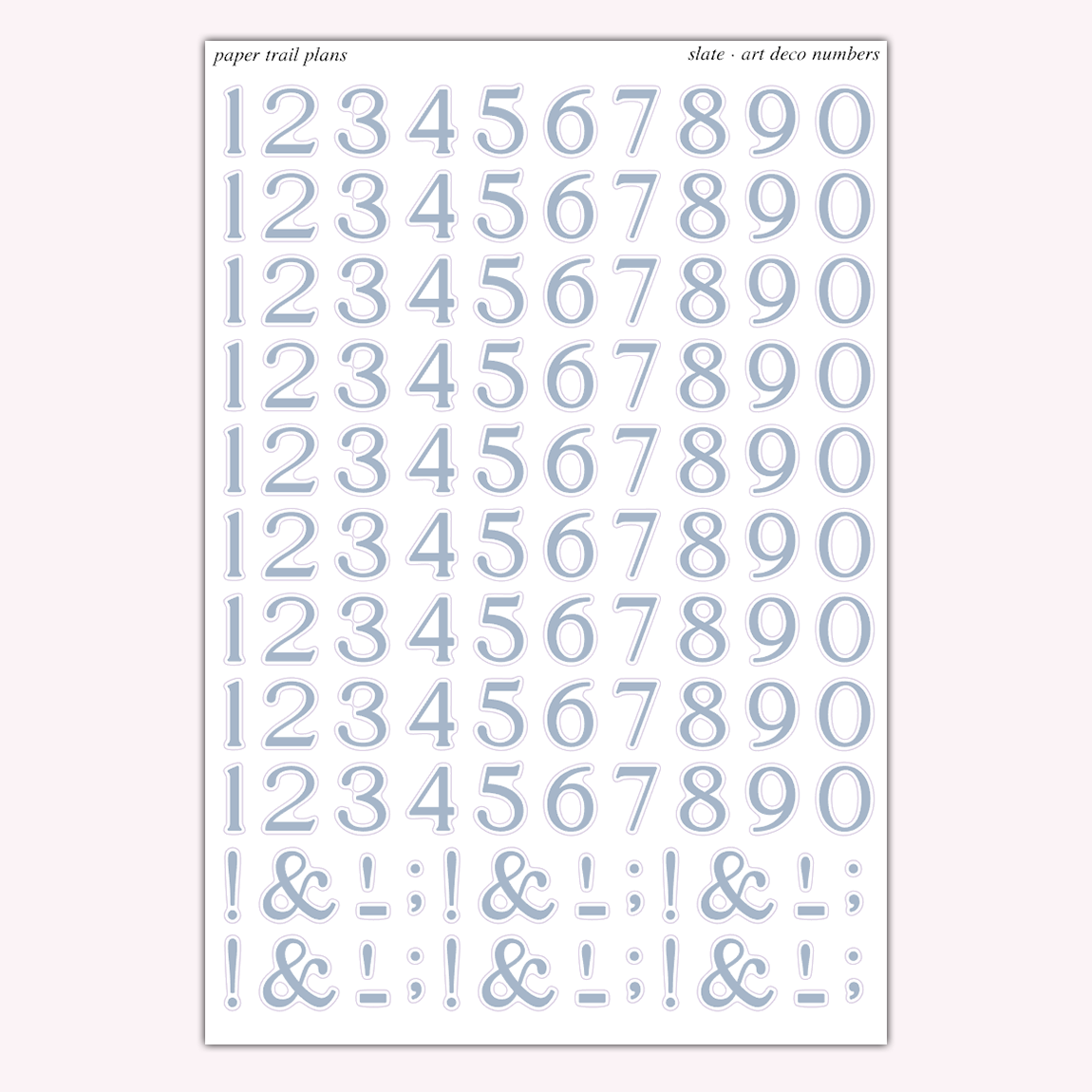 Art Deco Numbers - Summer '26 Palette