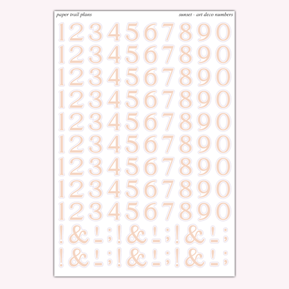 Art Deco Numbers - Summer '26 Palette