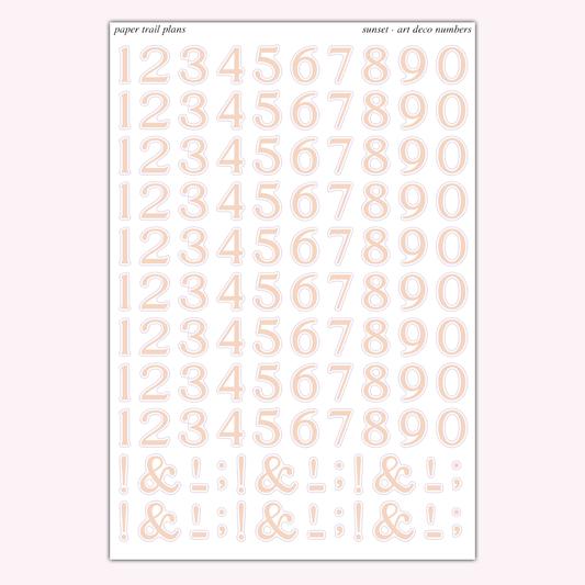 Art Deco Numbers - Summer '26 Palette
