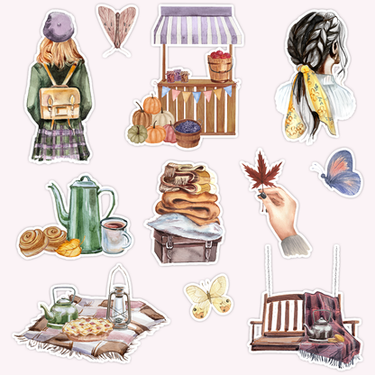 Autumn Day Die Cut Sticker Set