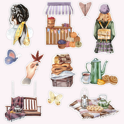 Autumn Day Die Cut Sticker Set