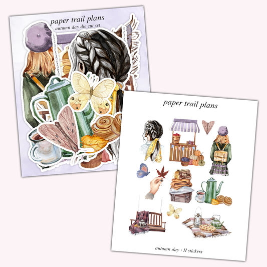 Autumn Day Die Cut Sticker Set
