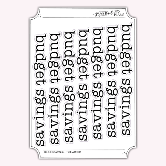 Budget & Savings - Typewriter