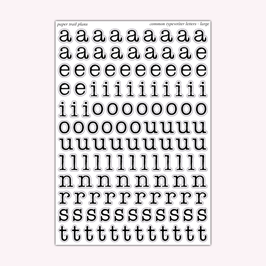 Common Typewriter Letters - Large