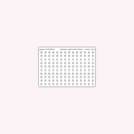 Common Typewriter Letters - Teensy Tiny