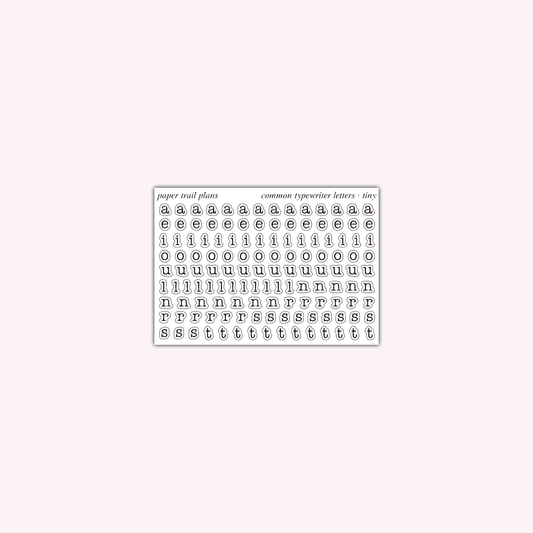 Common Typewriter Letters - Tiny
