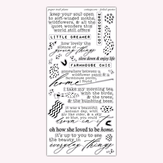 Cottagecore - Foiled Quotes