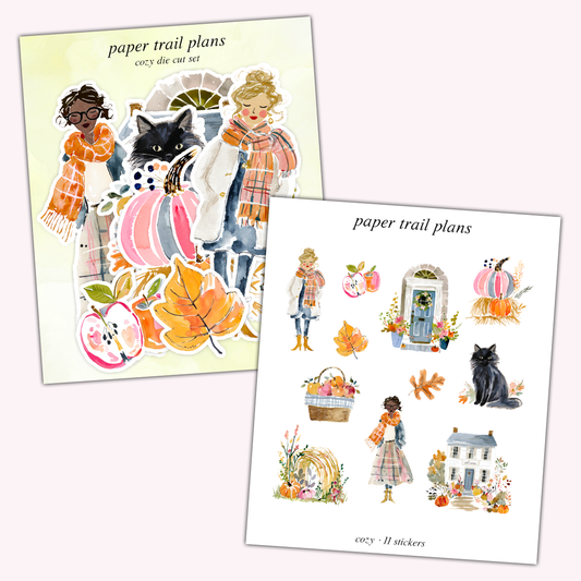 Cozy Die Cut Sticker Set