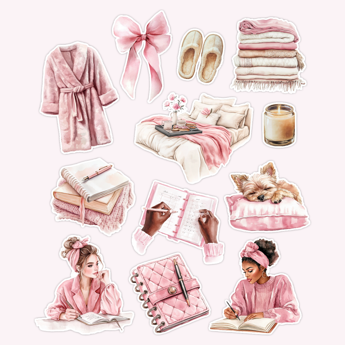 Cozy Planner Die Cut Sticker Set