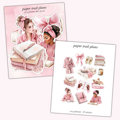 Cozy Planner Die Cut Sticker Set
