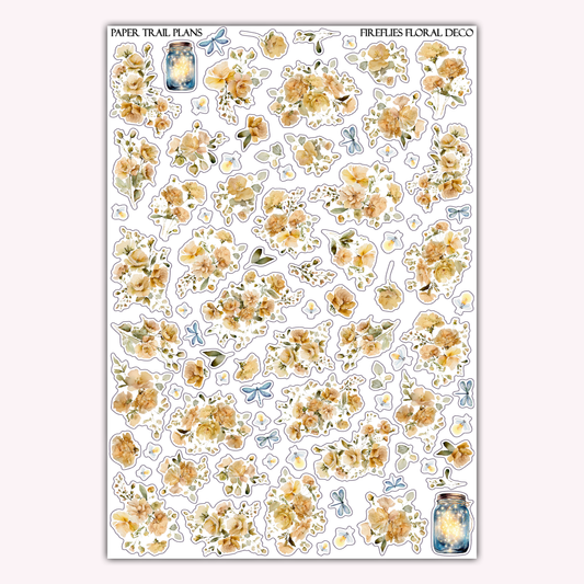 Fireflies Floral Deco Sheet