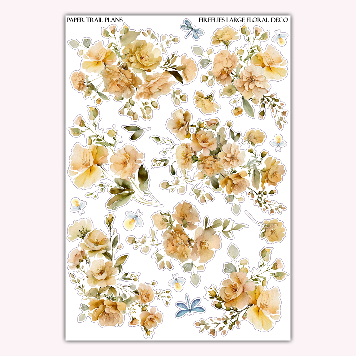 Fireflies Large Floral Deco Sheet