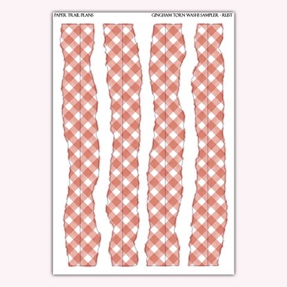 Gingham Torn Washi Samplers - Autumn Palette