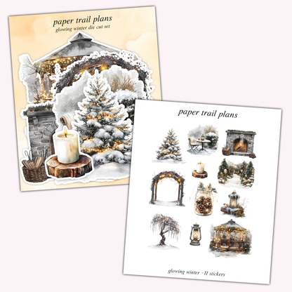 Glowing Winter Die Cut Sticker Set