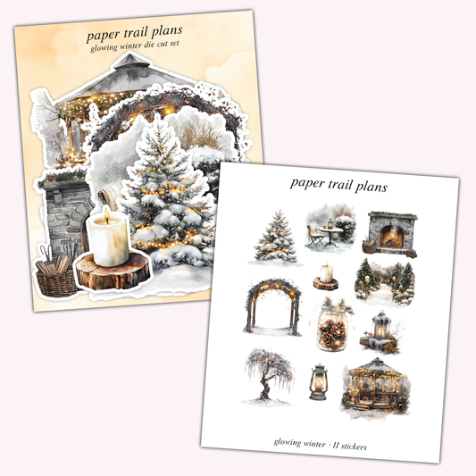 Glowing Winter Die Cut Sticker Set