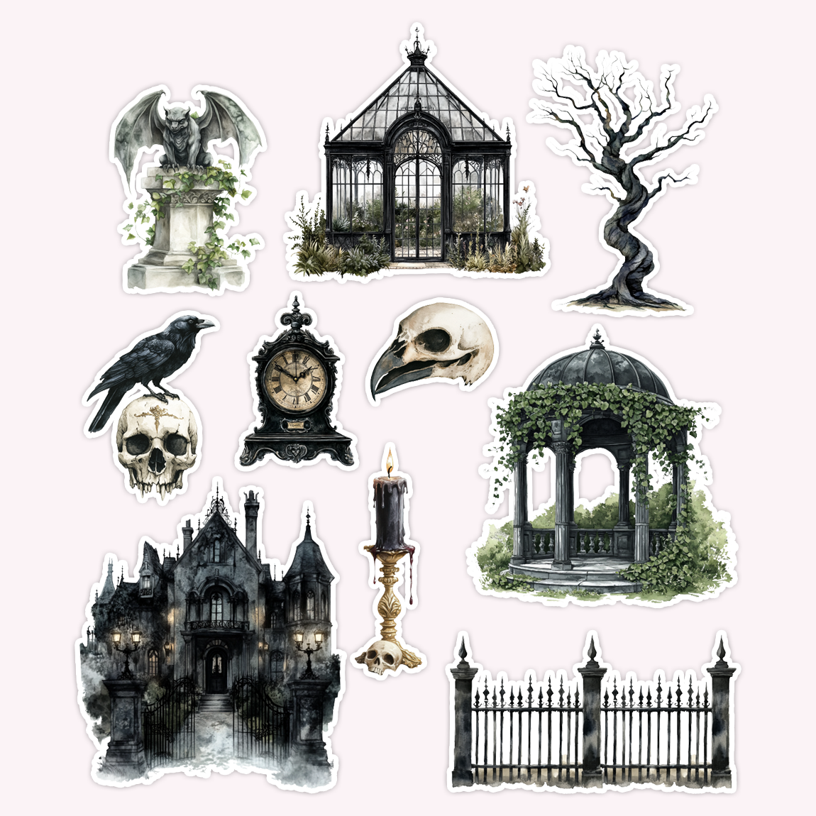 Gothic Die Cut Sticker Set