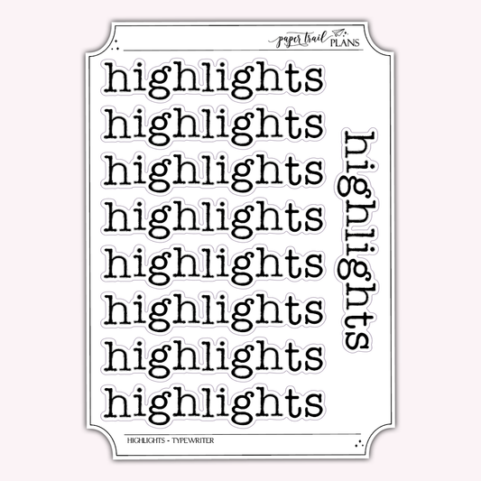 Highlights - Typewriter