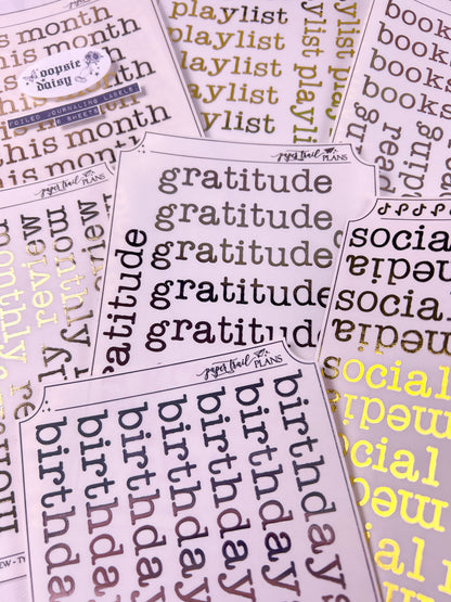 Oopsie Daisy - Journaling Labels (Foiled)