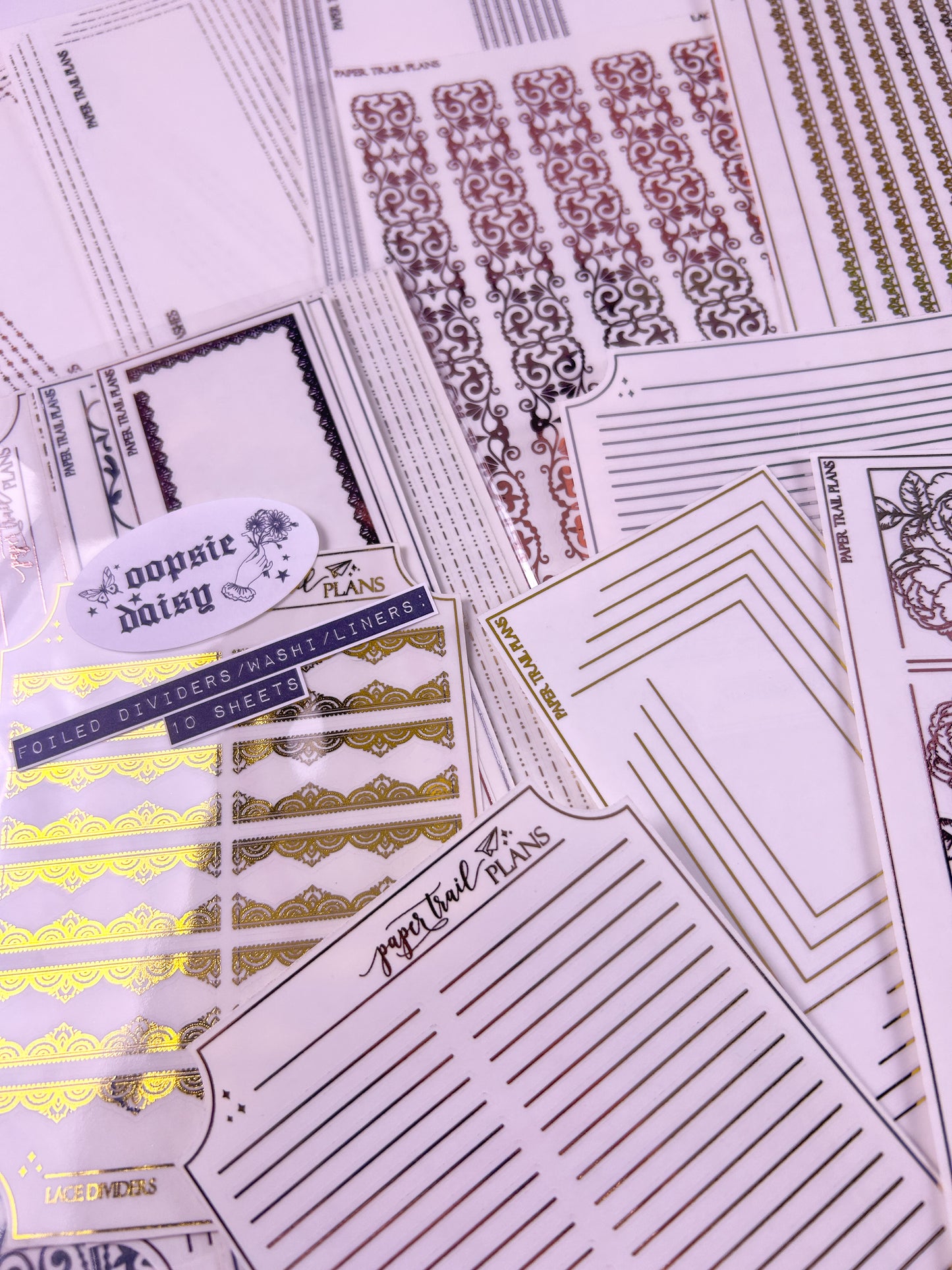 Oopsie Daisy - Dividers, Washi, & Liners (Foiled)