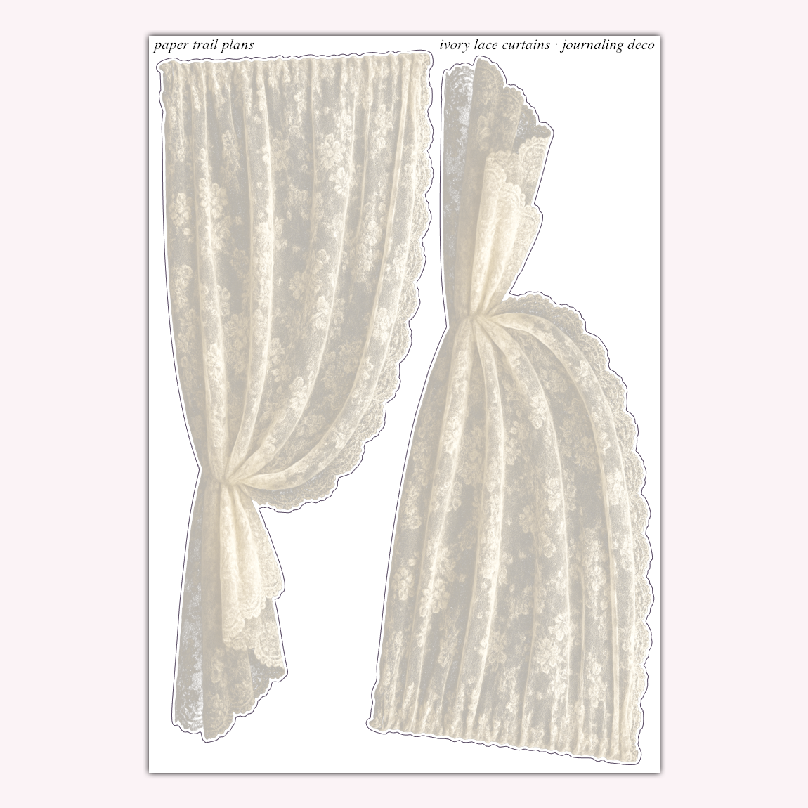 Journaling Deco - Ivory Lace Curtains