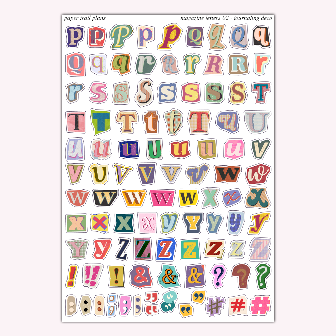 Journaling Deco - Magazine Letters