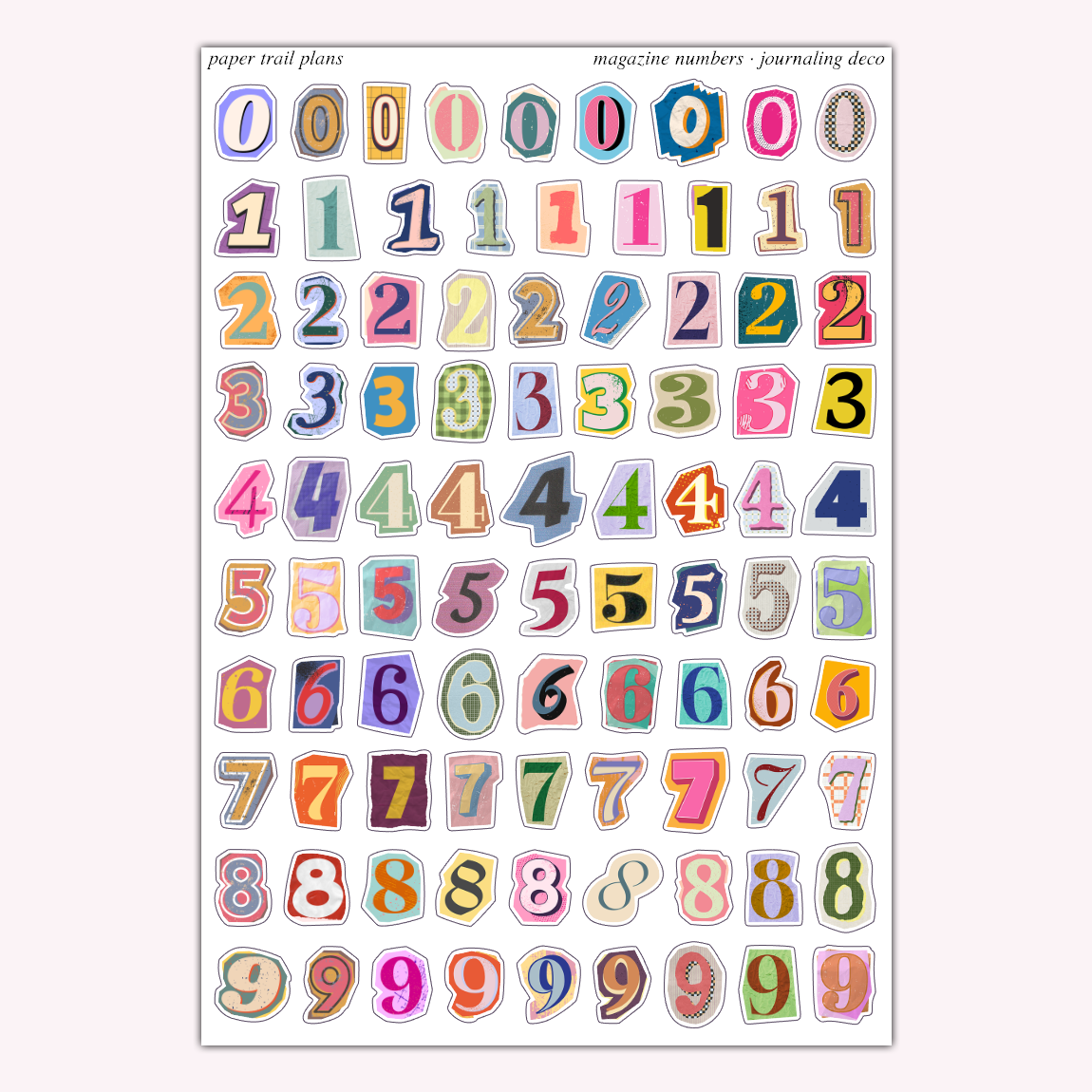 Magazine Number Activity Journaling Deco - Magazine Numbers – Paper Trail Plans