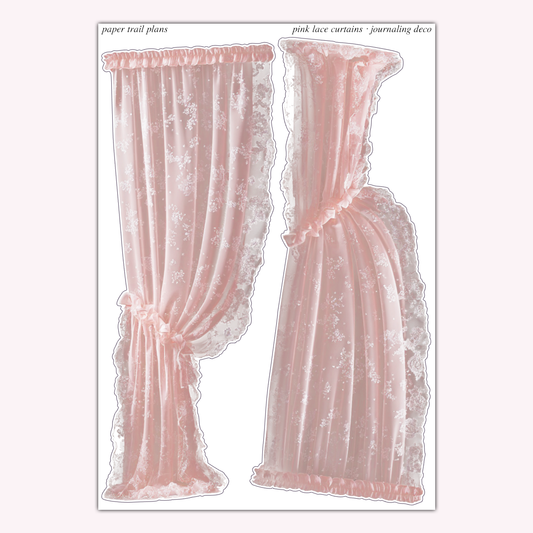 Journaling Deco - Pink Lace Curtains