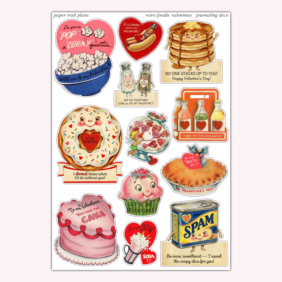 Journaling Deco - Retro Foodie Valentines