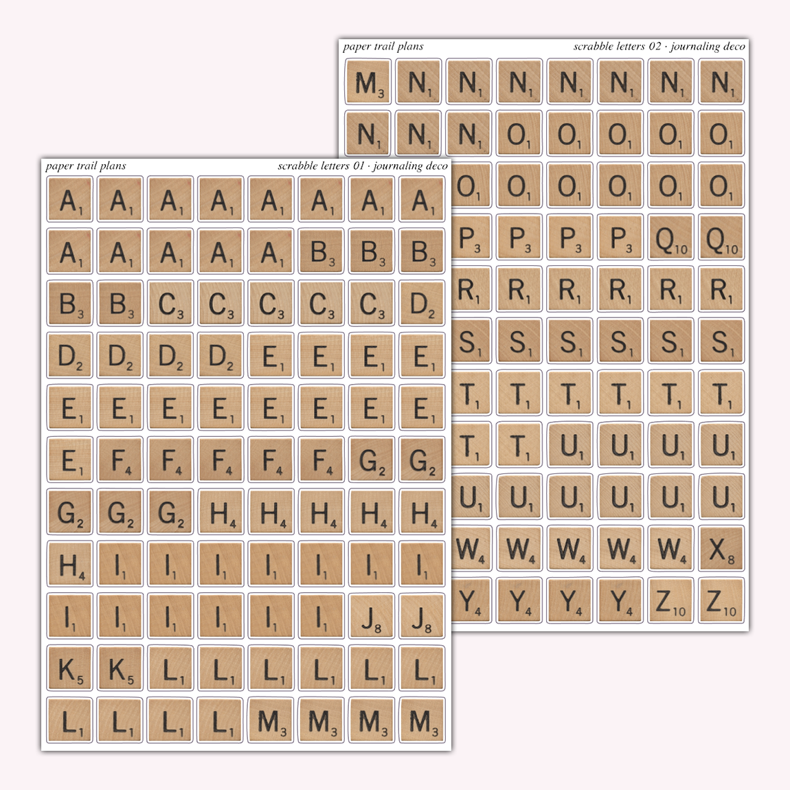 Journaling Deco - Scrabble Letters