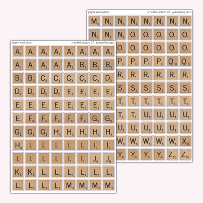 Journaling Deco - Scrabble Letters