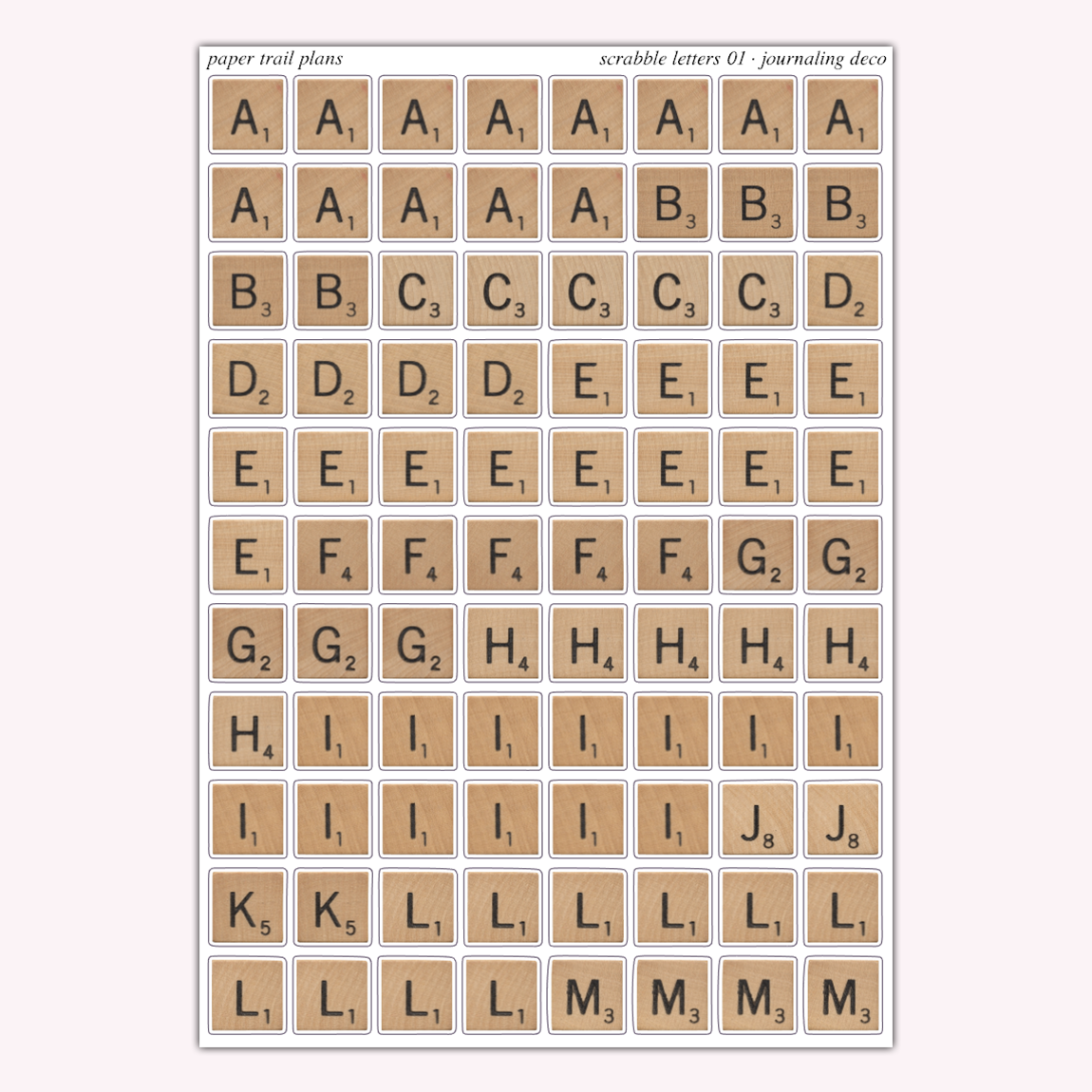Journaling Deco - Scrabble Letters