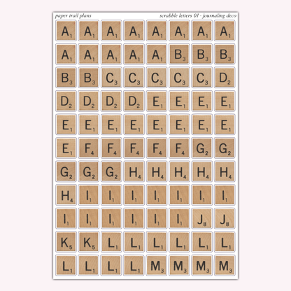 Journaling Deco - Scrabble Letters