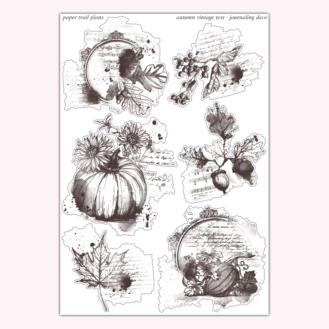 Journaling Deco - Vintage Autumn Text