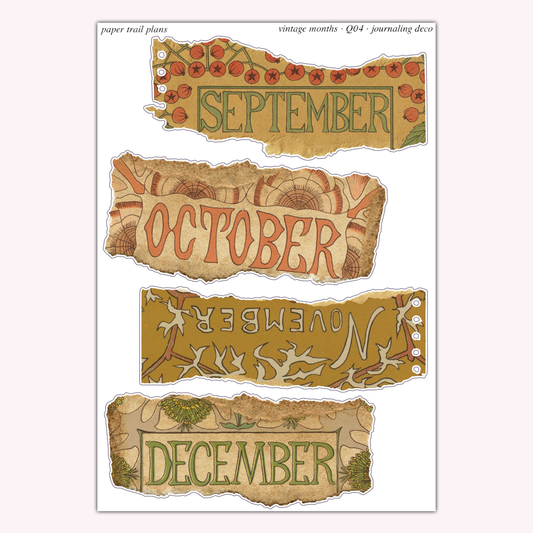 Journaling Deco - Vintage Months (Q4)