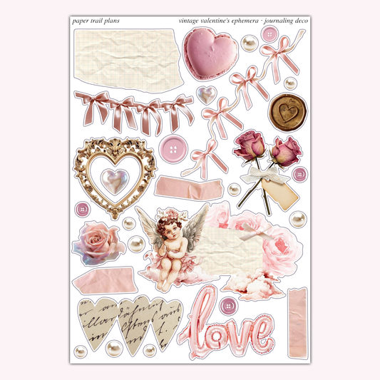 Journaling Deco - Vintage Valentine's Ephemera