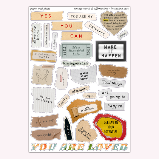 Journaling Deco - Vintage Words & Affirmations