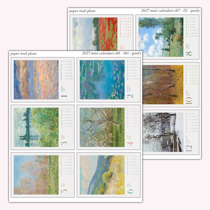 Gently - 2027 Mini Calendars