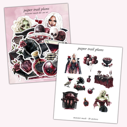 Monster Mash Die Cut Sticker Set